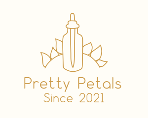 Flower Petal Dropper Bottle logo design