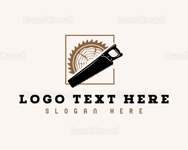 Woodwork Saw Log Logo