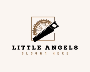 Sawmill - Woodwork Saw Log logo design