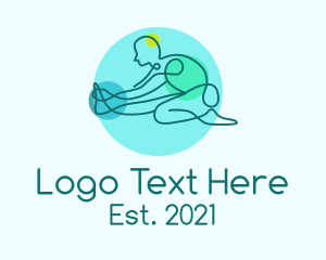 Yoga - Outline Yoga Stretch logo design