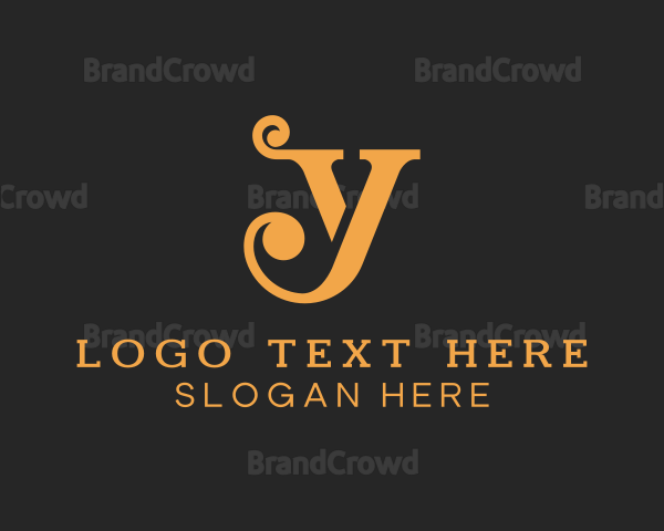 Fancy Script Letter Y Logo