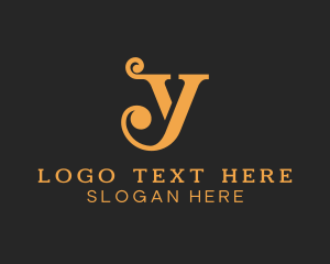 Letter Y - Fancy Script Letter Y logo design