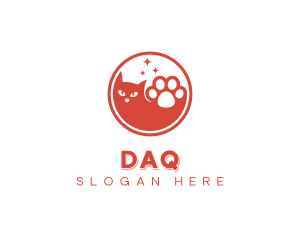 Pet Grooming Cat Paw Logo