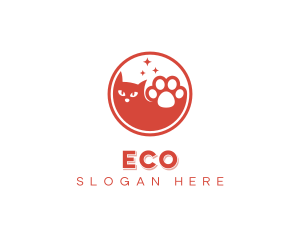 Paw Print - Pet Grooming Cat Paw logo design