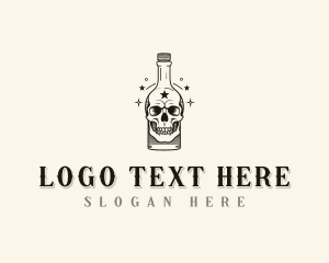 Wine - Skull Bottle Brewery logo design