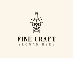 Skull Bottle Brewery logo design