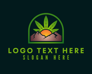 Weed - Mountain Herb Sunrise logo design
