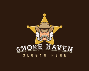 Cowboy Sheriff Vapor logo design