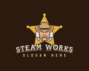 Cowboy Sheriff Vapor logo design