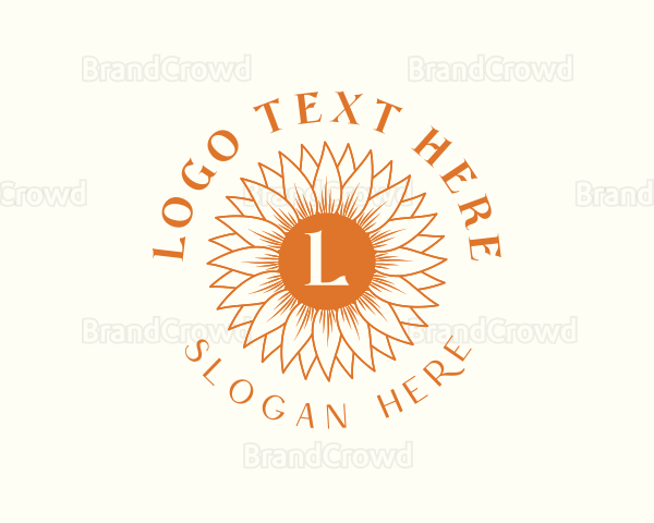 Organic Sunflower Plant Logo