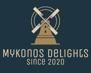 Mykonos - Vape Windmill House logo design