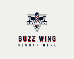 Winged Barbers Pole logo design