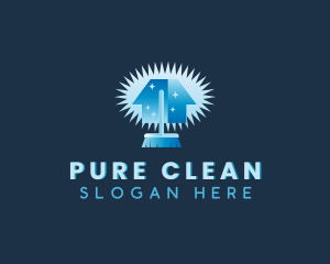 Broom House Cleaning logo design