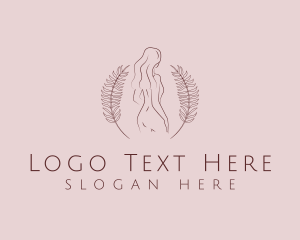 Waxing - Sexy Female Organic Leaves logo design