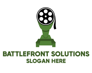 Warfare - Film Reel Tank logo design