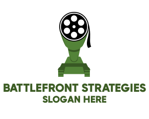 Warfare - Film Reel Tank logo design