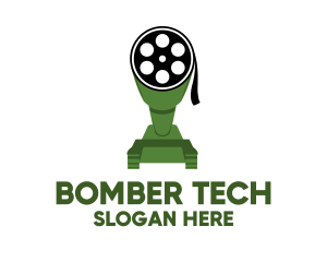 Bomber - Film Reel Tank logo design