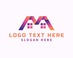 Leasing - Roofing House Maintenance Letter M logo design