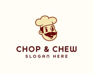 Retro Mustache Chef Logo