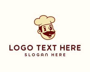 Cuisine - Retro Mustache Chef logo design