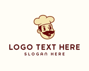 Retro Mustache Chef Logo