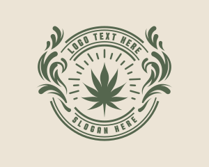 Plantation - Marijuana Leaf Plant logo design