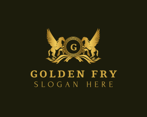 Golden Pegasus Horses logo design