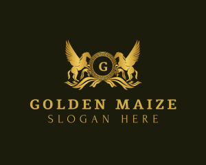 Golden Pegasus Horses logo design