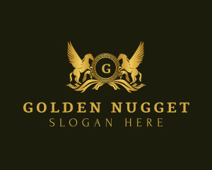 Golden Pegasus Horses logo design