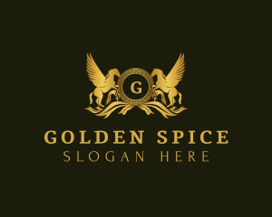 Golden Pegasus Horses logo design