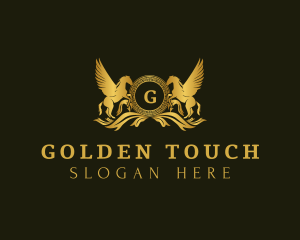 Golden Pegasus Horses logo design