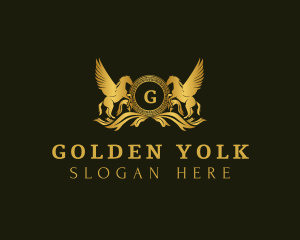 Golden Pegasus Horses logo design