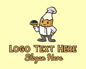 Food Stall - Pencil Chef Cloche logo design