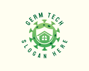 Virus Home Bacteria logo design