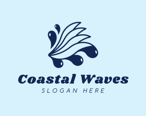 Water Wave Droplet logo design