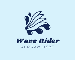 Surfer - Water Wave Droplet logo design
