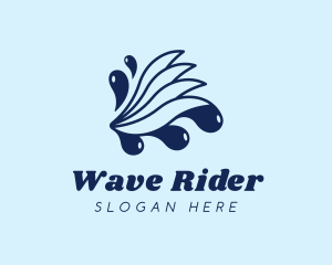 Water Wave Droplet logo design