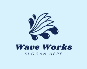 Water Wave Droplet logo design