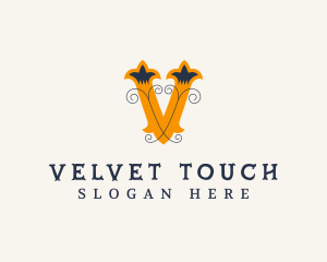 Antique Interior Design Decor Letter V logo design