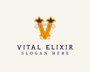 Antique Interior Design Decor Letter V logo design