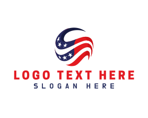 Veteran - Patriotic Flag Globe logo design