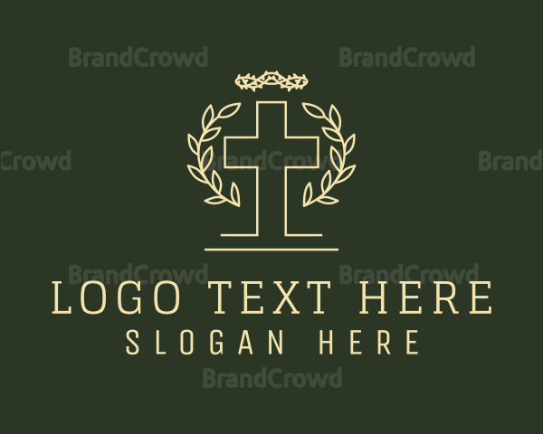 Wreath Cross Thorns Logo