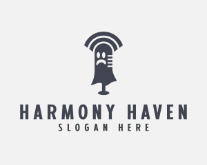 Harmony - Spooky Ghost Microphone logo design