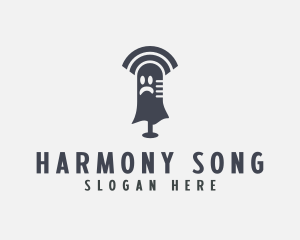 Hymn - Spooky Ghost Microphone logo design
