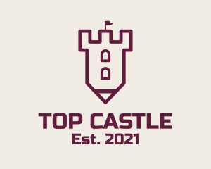 Purple Pencil Castle Historian logo design