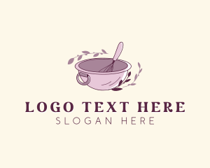 Leaf - Whisk Mixing Bowl logo design