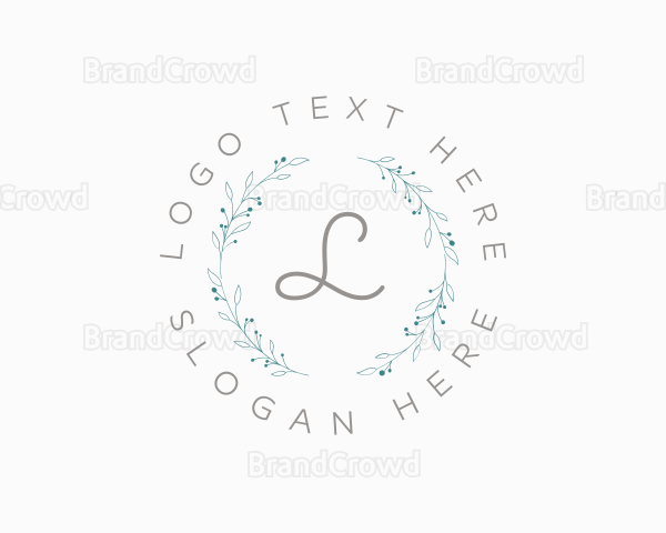 Luxury Natural Floral Wreath Logo