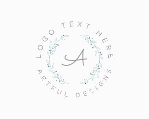 Luxury Natural Floral Wreath logo design