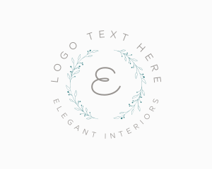 Luxury Natural Floral Wreath logo design