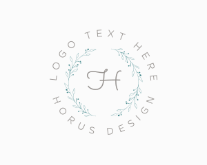 Luxury Natural Floral Wreath logo design